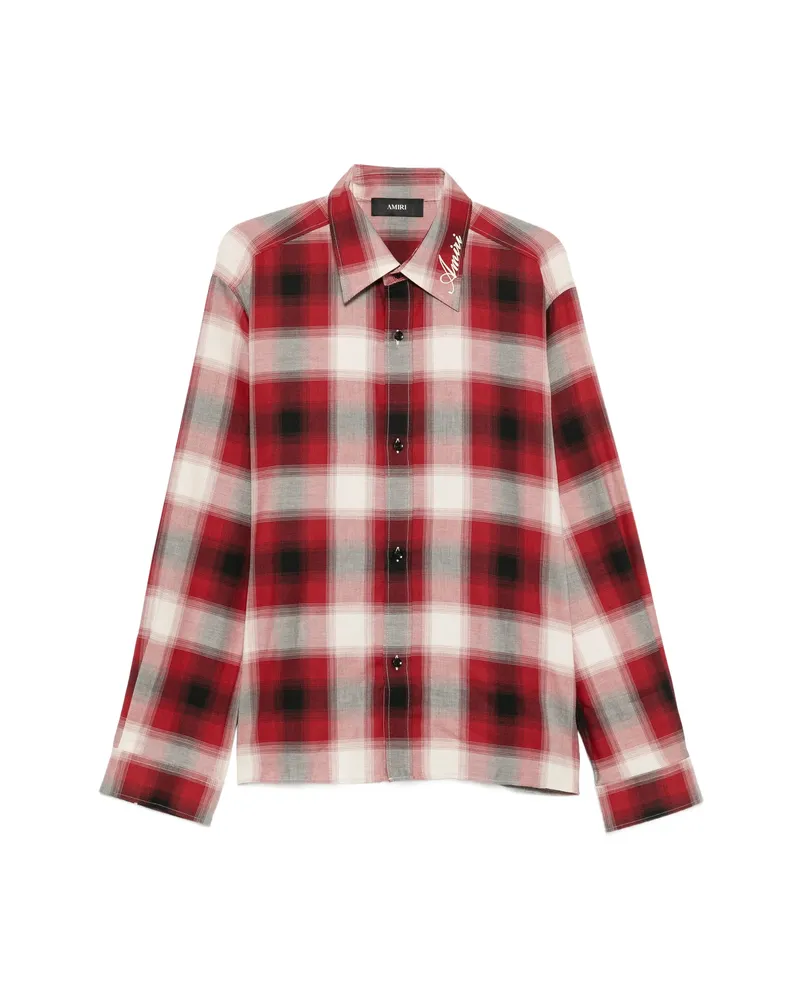Amiri Logo-embroidered Checked Shirt Red