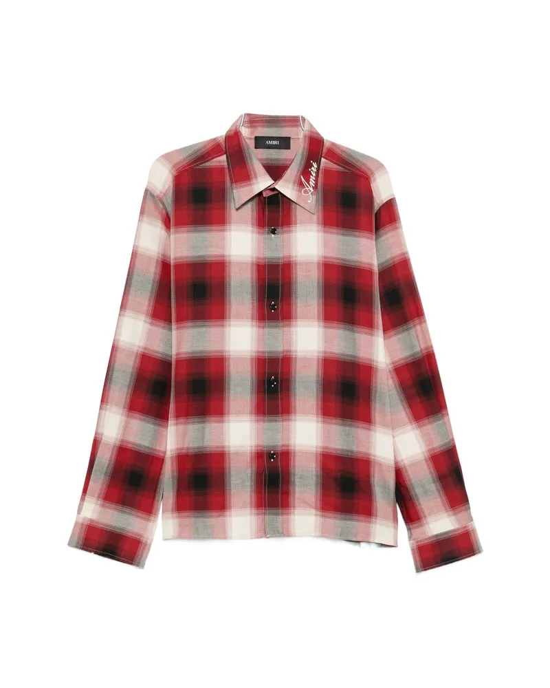 Amiri Logo-embroidered Checked Shirt Red