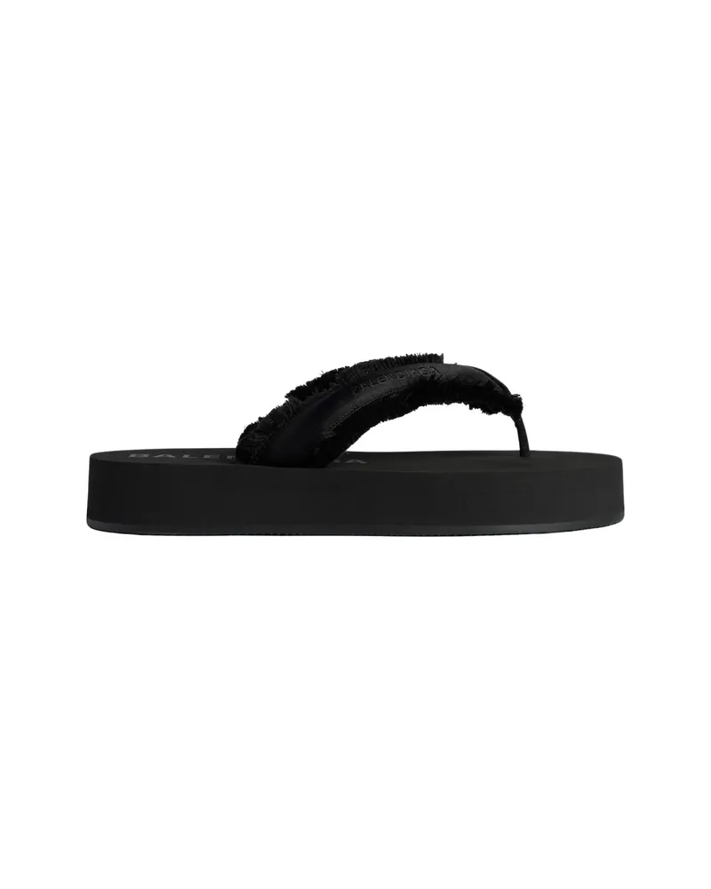 Balenciaga Jet Lag Thong In Black Slides Black