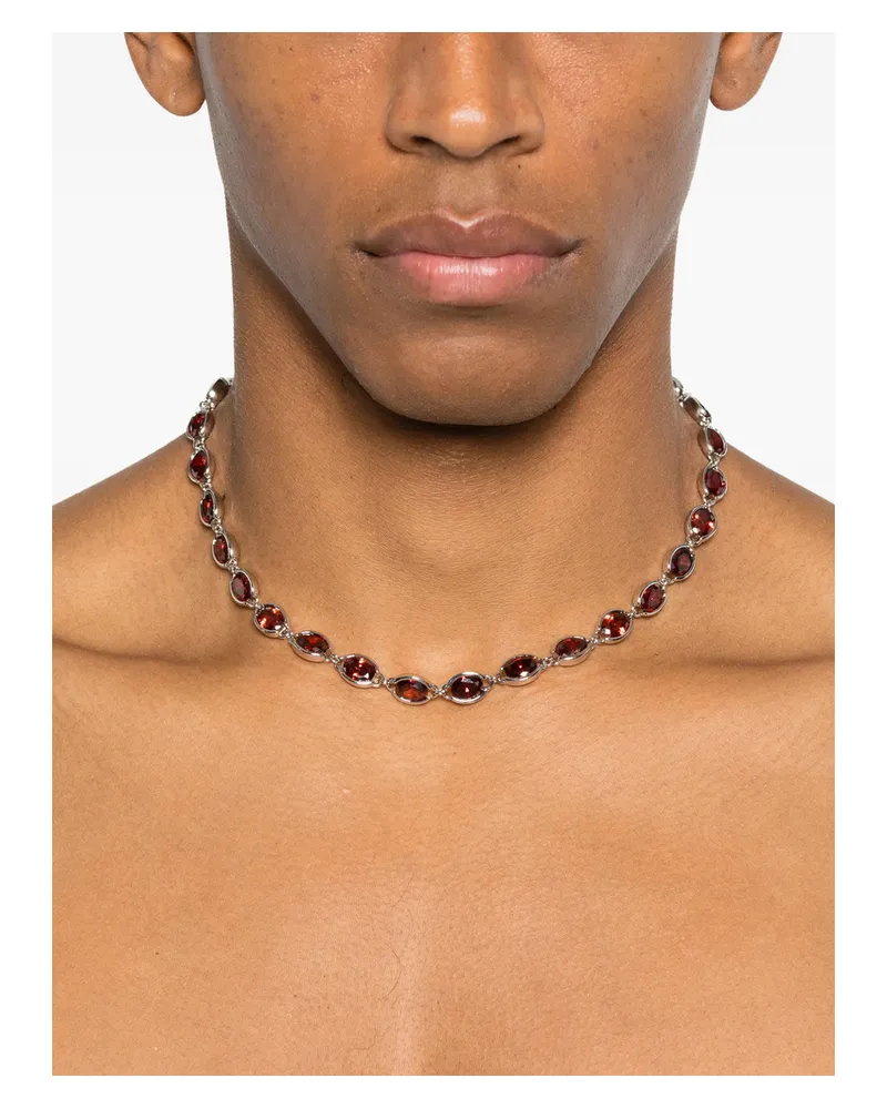 DARKAI Oval-stone Necklace Silver