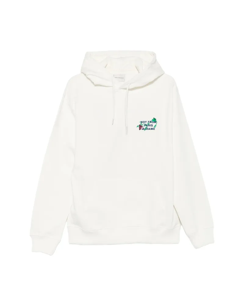 Drôle de Monsieur Vine-embroidered Hoodie Neutrals