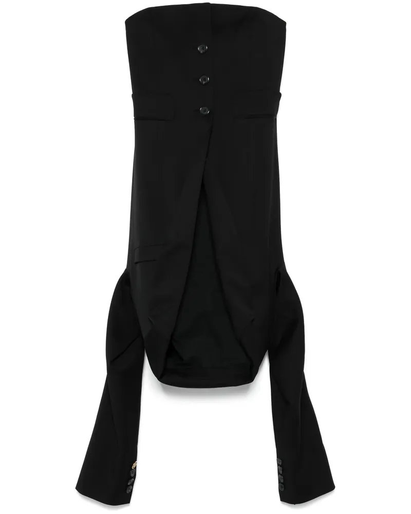 Moschino Panelled Strapless Top Black