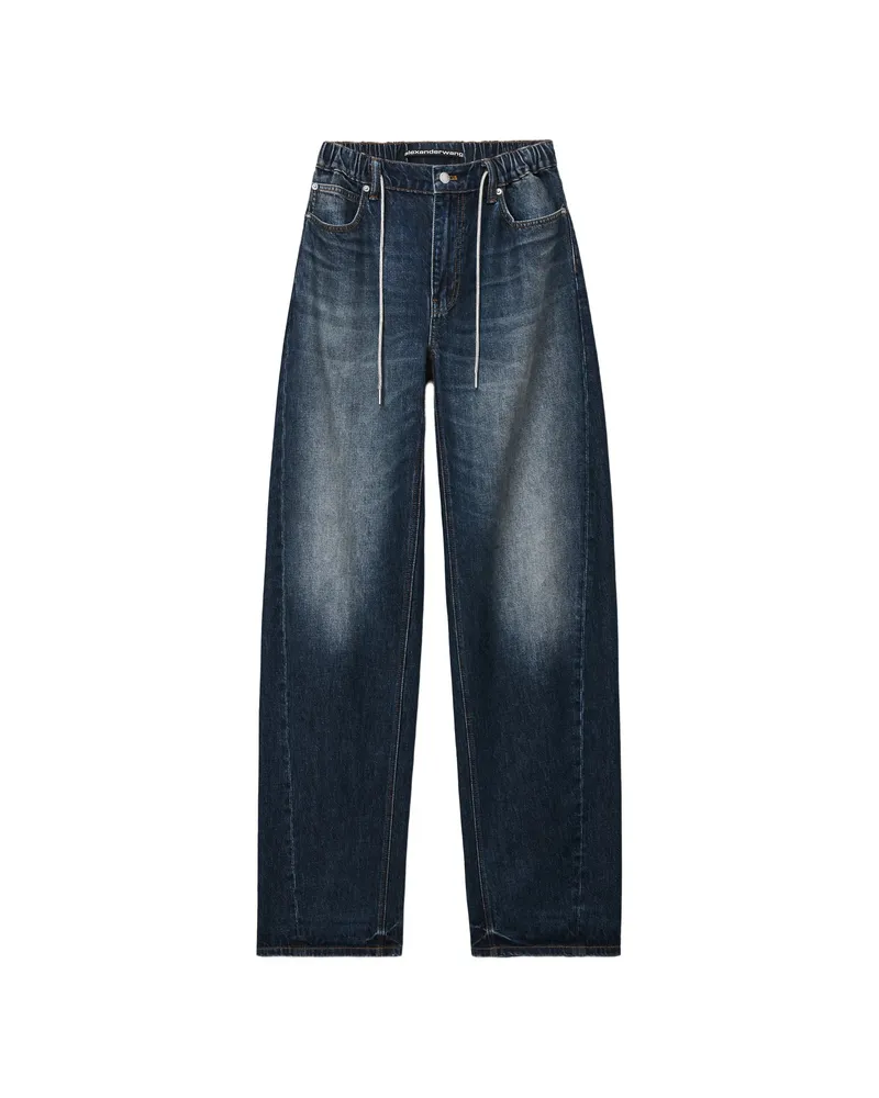 Alexander Wang Rhinestone-drawcord Balloon Jeans Blue