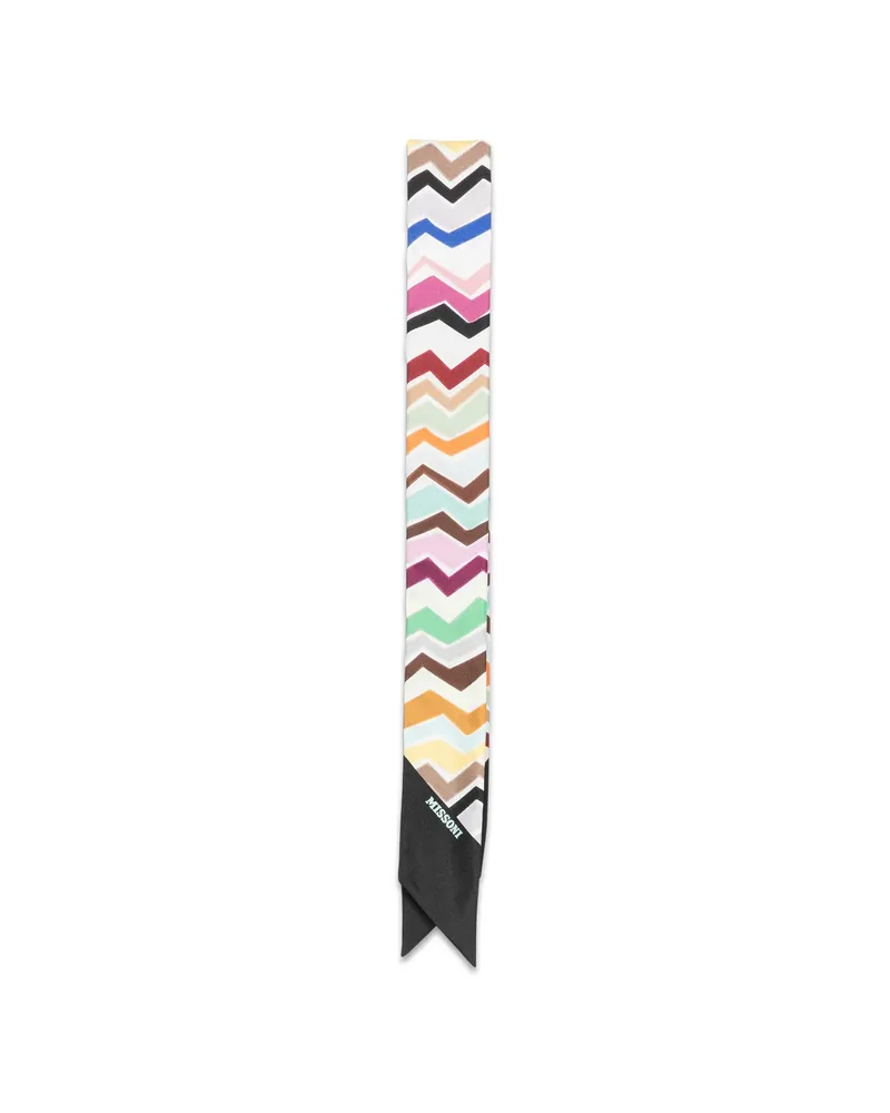 Missoni Zig-zag Pattern Scarf White