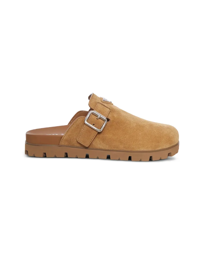 Prada Suede Mules Brown