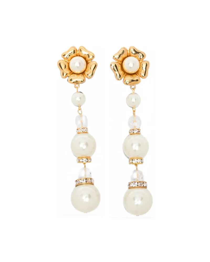Alessandra Rich Faux-pearl Drop Earrings Gold