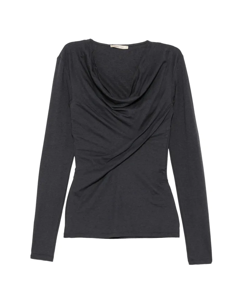 Paloma Wool Junco Ruched Cowl-neck Top Grey