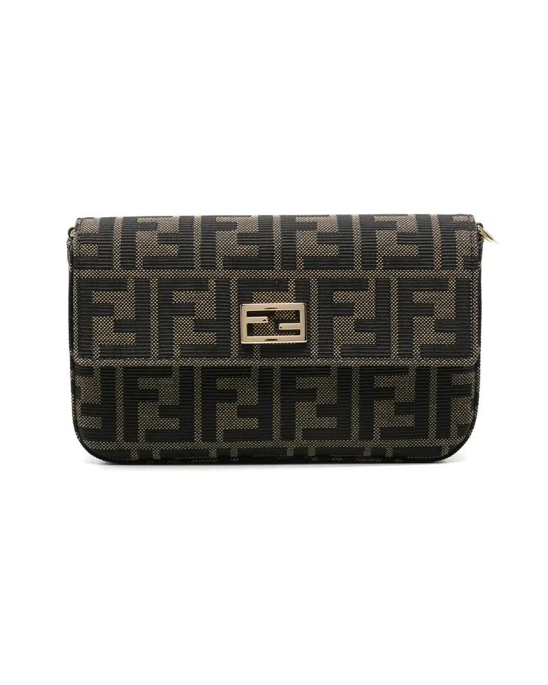 Fendi Baguette FF-motif Clutch Bag Black