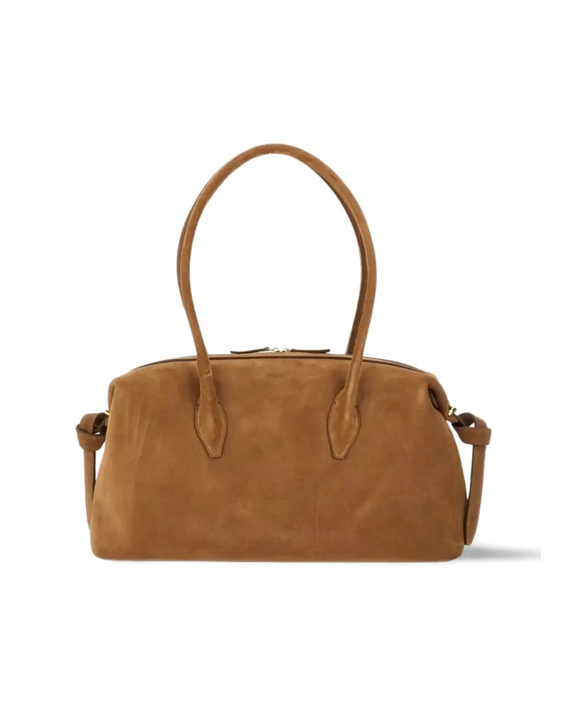 YUZEFI Suede Top-handle Shoulder Bag Brown