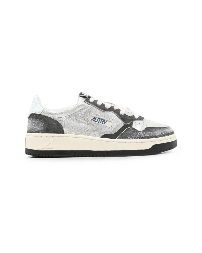 AUTRY Medalist Metallic-effect Sneakers Silver