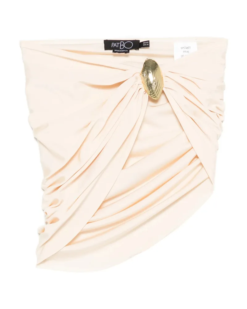 Pat Bo Shell-embellishment Mini Skirt Neutrals
