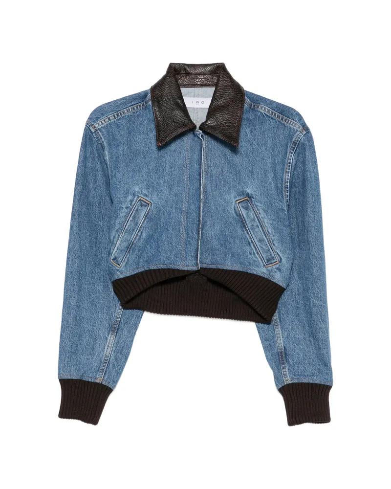 IRO Cropped Contrast-collar Jacket Blue