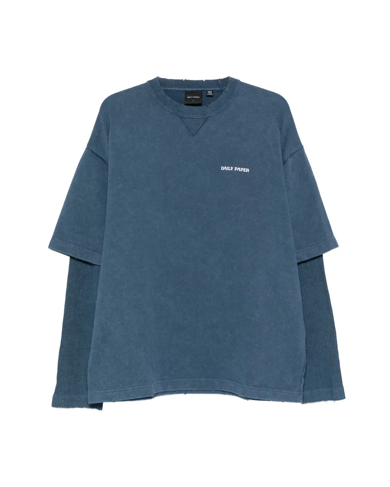 Daily Paper V-neck Layered T-shirt Blue