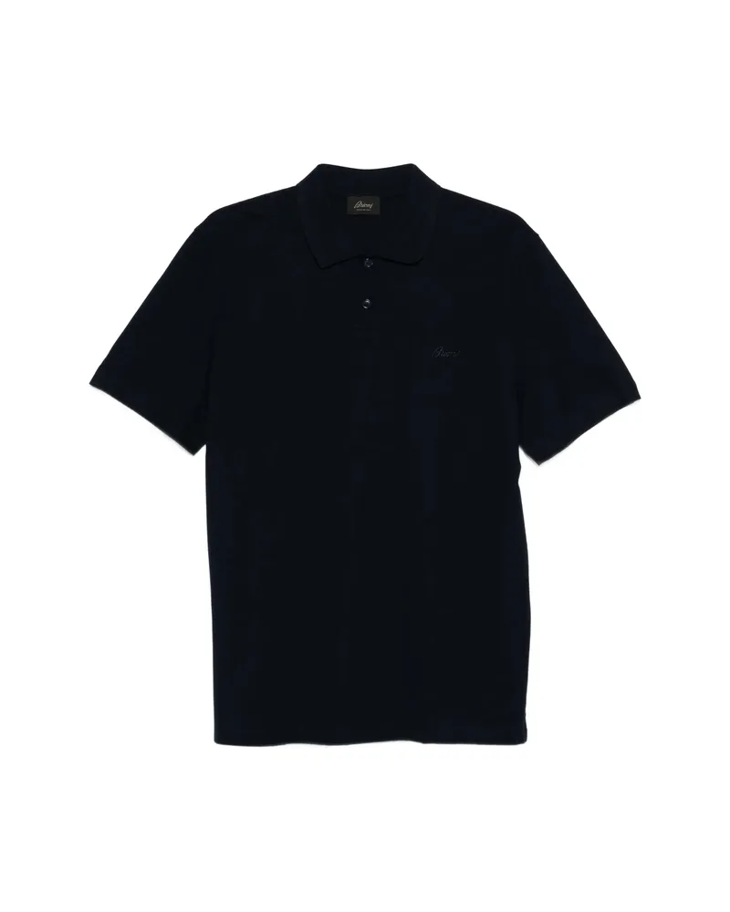 Brioni Buttoned Polo Shirt Blue