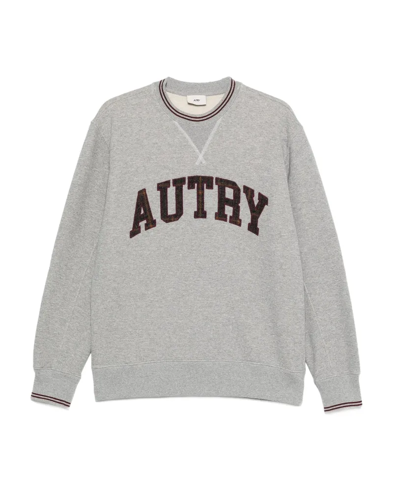 AUTRY Logo-embroidered Crew-neck Sweatshirt Grey