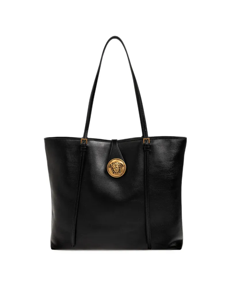 Versace Medusa Leather Tote Bag Black