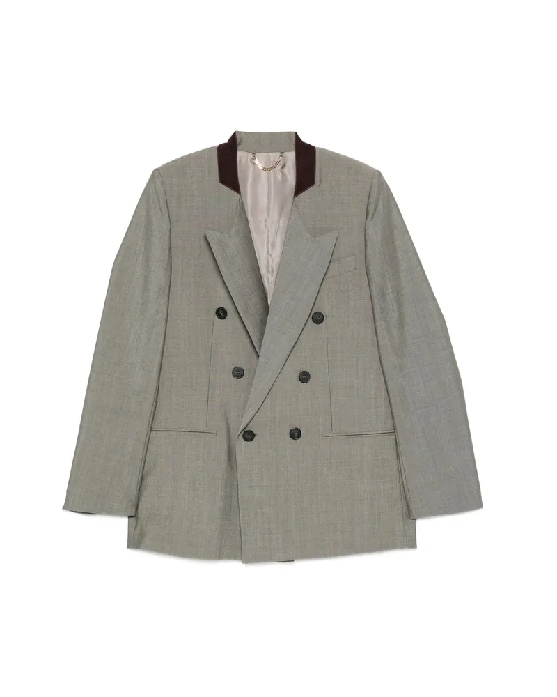 Victoria Beckham Double-breasted Peak-lapels Blazer Grey