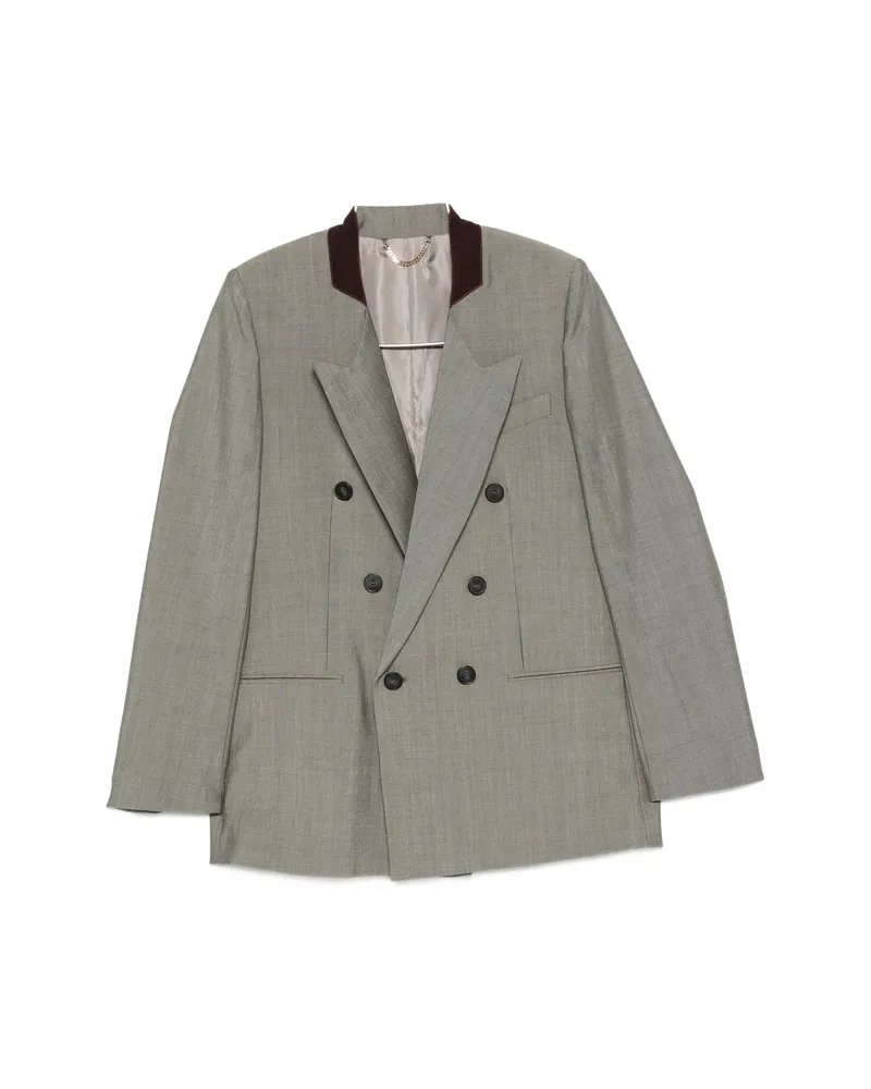 Victoria Beckham Double-breasted Peak-lapels Blazer Grey