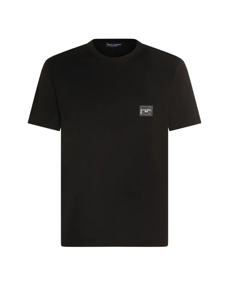 Dolce & Gabbana Cotton T-shirt With Branded Tag Black