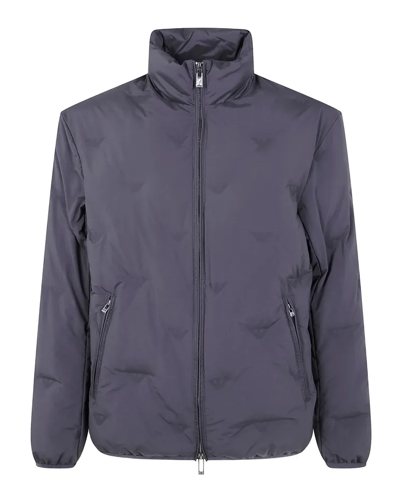 Emporio Armani Eagle-logo Quilted Jacket Black