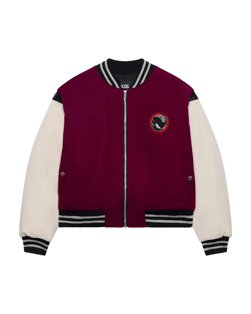 GCDS Patch-motif Bomber Jacket Red