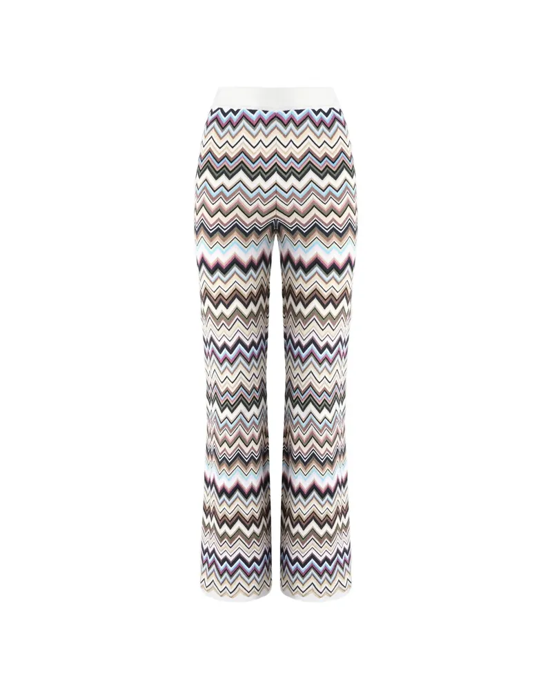 Missoni Straight-leg Wool Chevron Trousers White