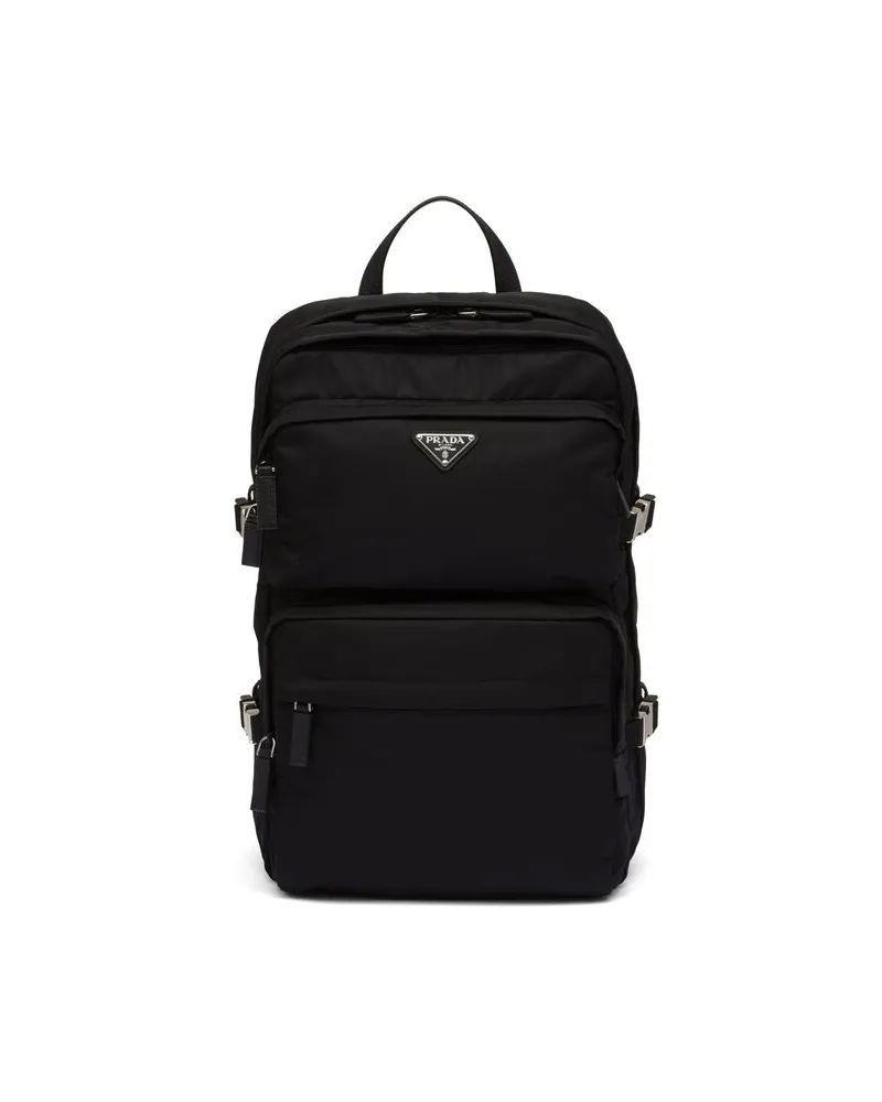Prada Re-Nylon Saffiano Leather Backpack Black