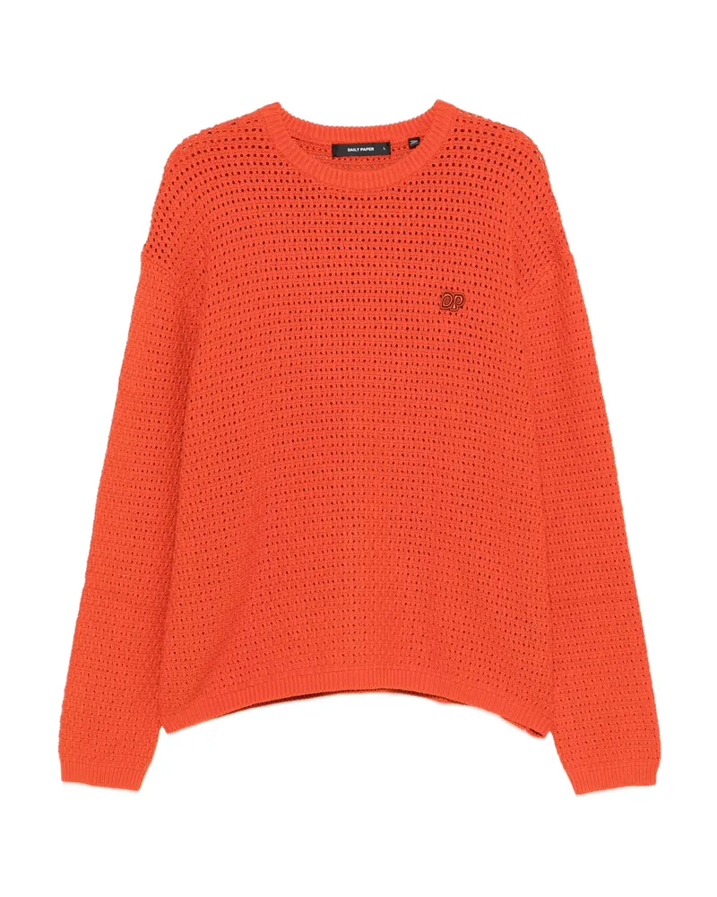 Daily Paper Pointelle-knit Jumper Orange