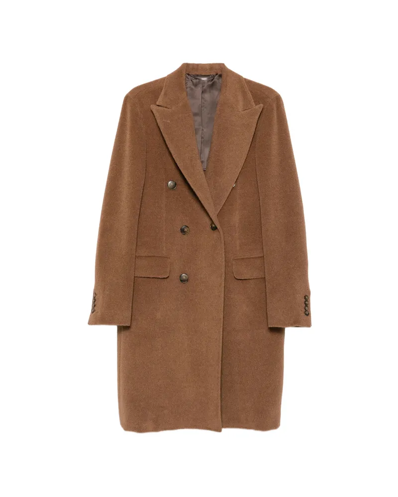 Canali Double-breasted Peak-lapel Coat Brown