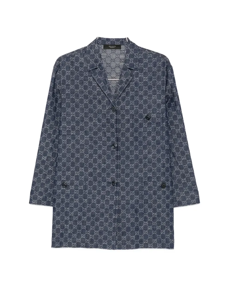 Gucci GG Supreme Denim Jacket Blue