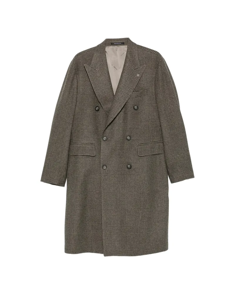 Tagliatore Prince Of Wales Check Double-breasted Coat Brown