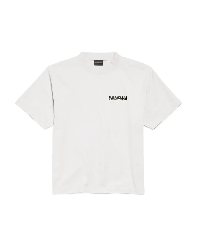Balenciaga Logo Short-sleeves T-shirt Neutrals