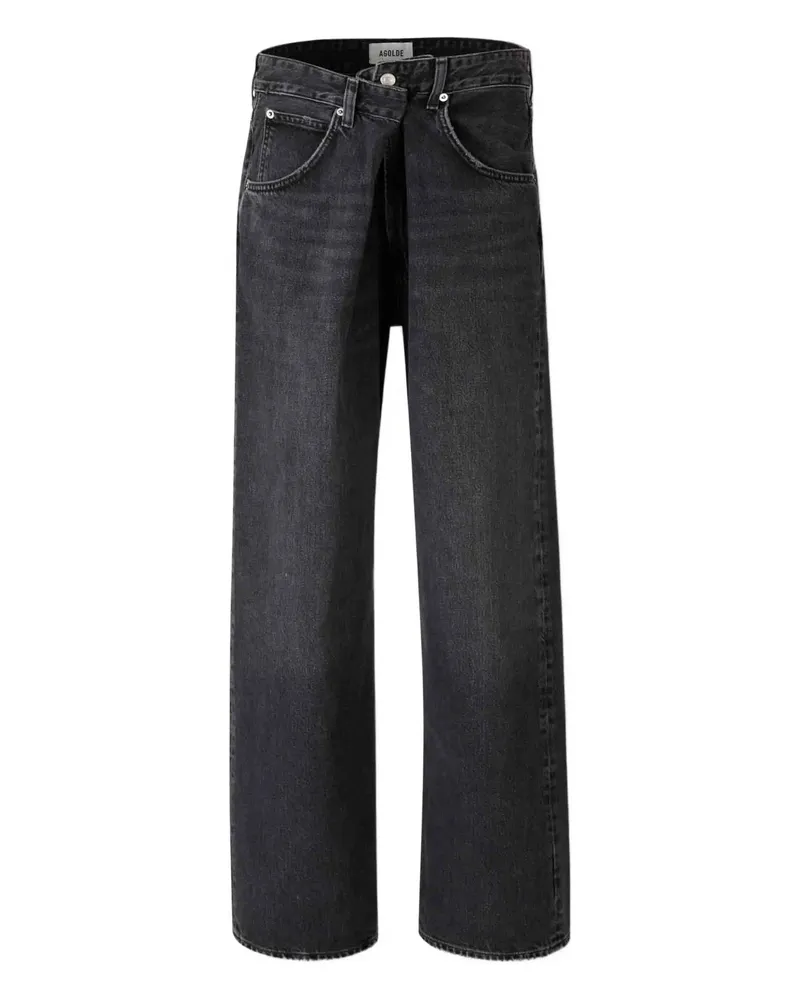 AGOLDE Buttoned Straight-leg Jeans Black