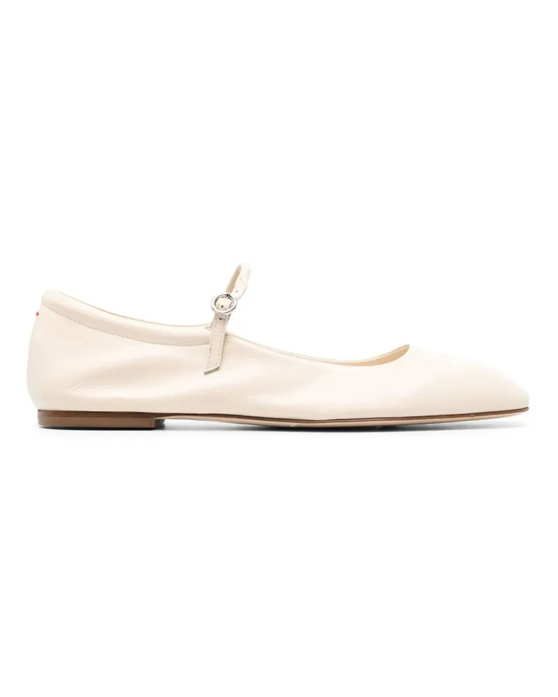 aeyde Maryjane Leather Ballerina Shoes Neutrals