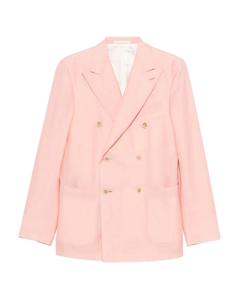 Caruso Aida Double-breasted Pocket Blazer Pink