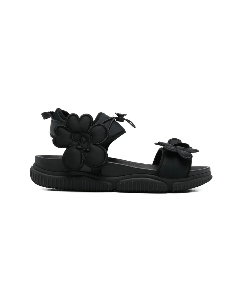 Cecilie Bahnsen Cilla Floral-appliqué Sandals Black