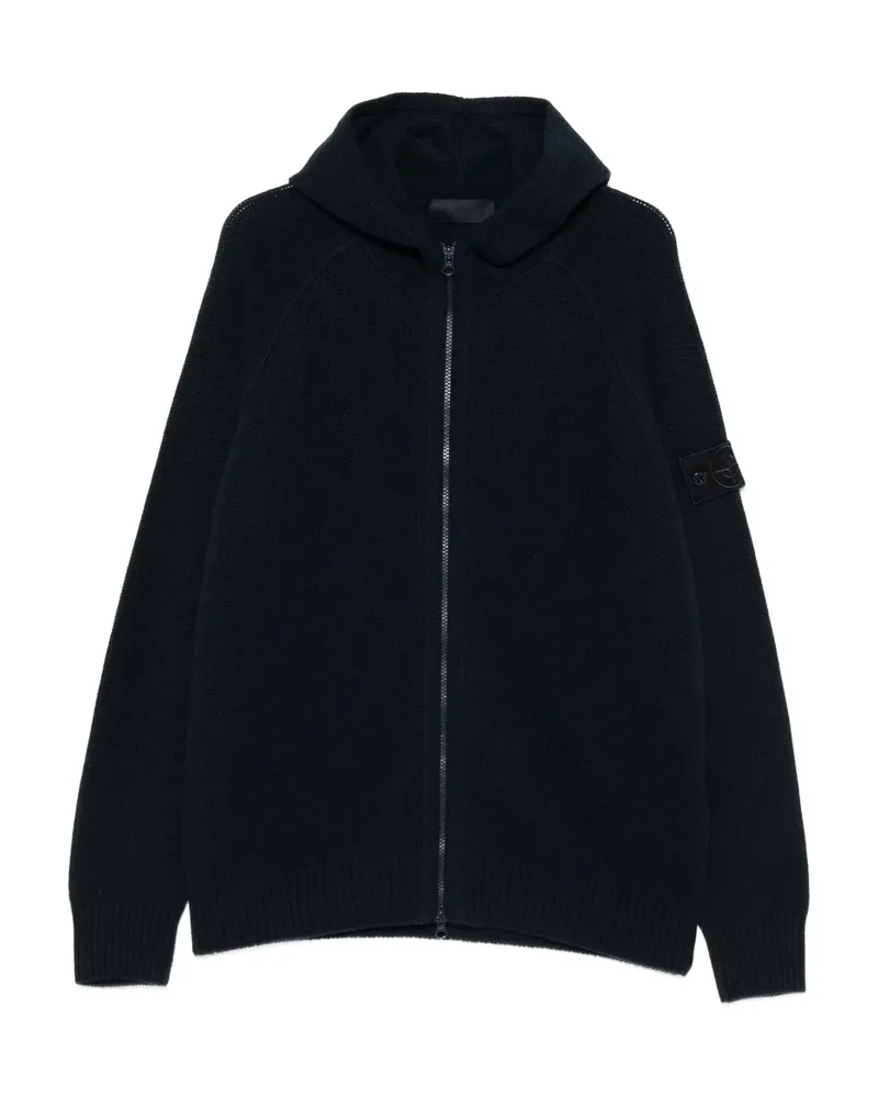 Stone Island Zip-up Hoodie Black