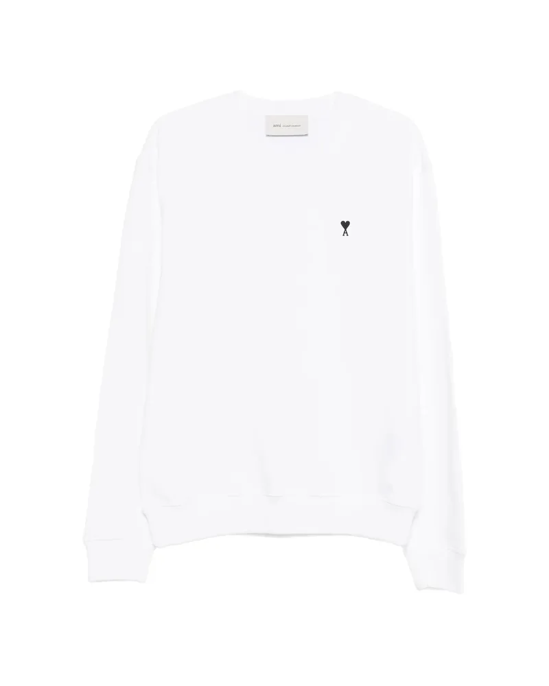 AMI Paris Logo Crew Neck Sweatshirt White
