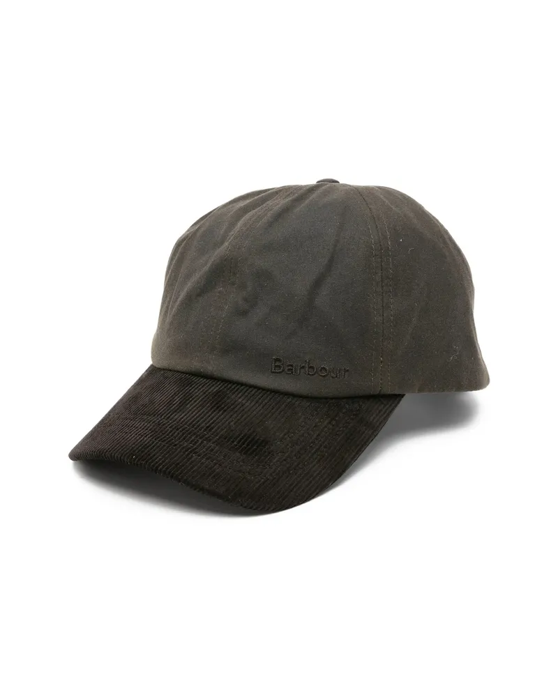 Barbour Corduroy Panelled Cap Green