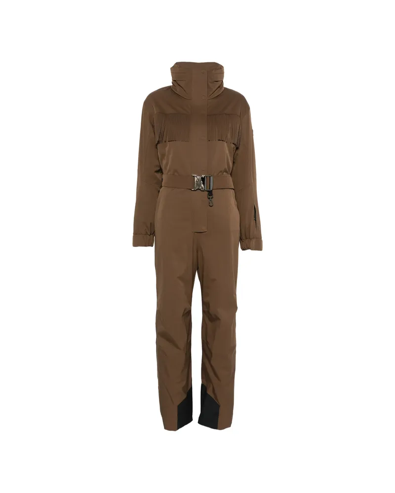 Moncler Fringed Insulated Ski Jacket Brown