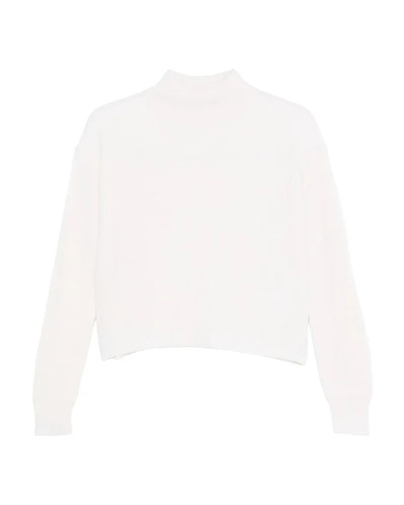 Max Mara Ribbed Mock-neck Sweater White