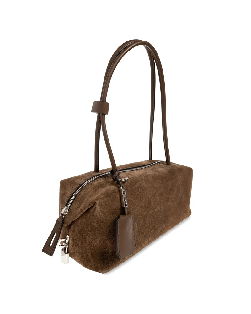 Max Mara Holdallsling Suede Shoulder Bag Brown