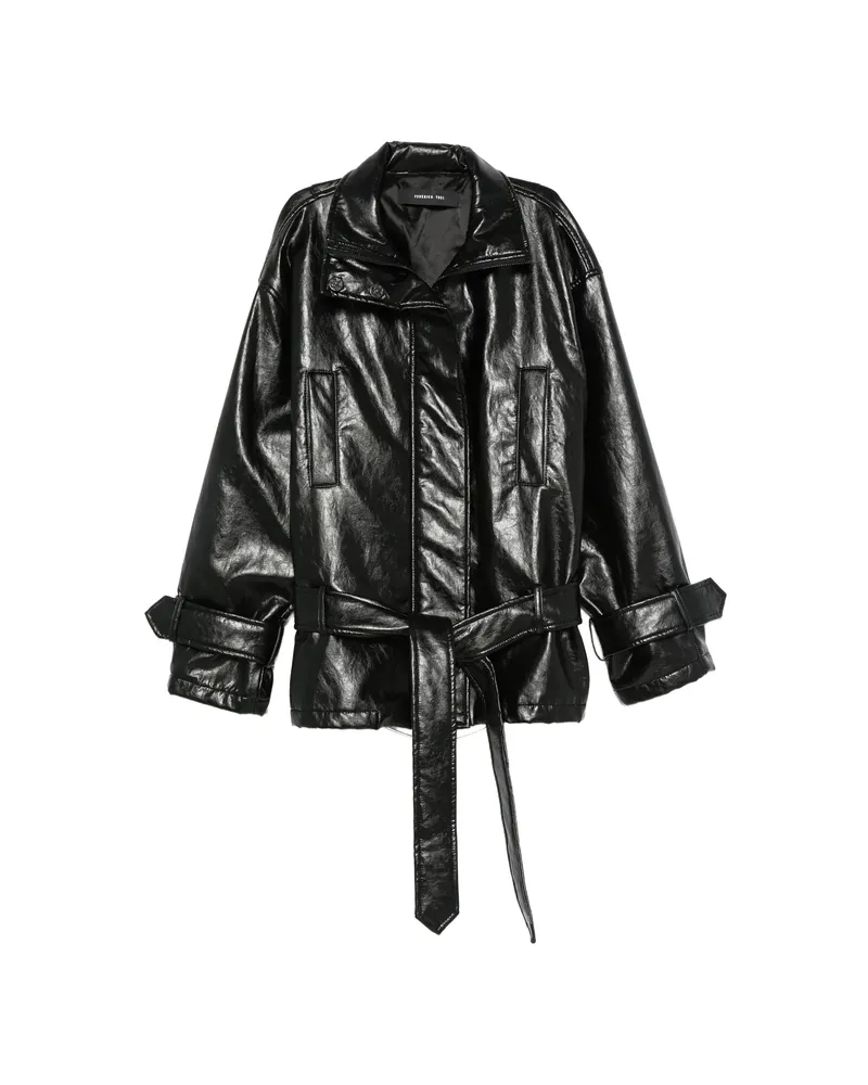 Federica Tosi Belted Zip-up Jacket Black