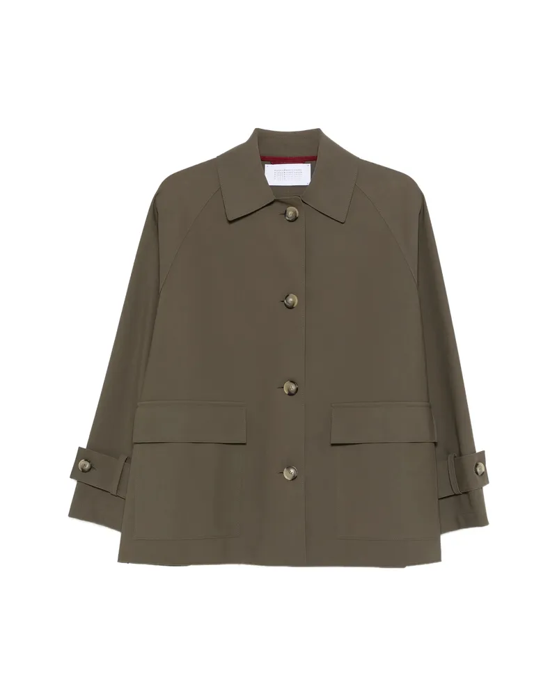 Harris Wharf London Raglan-sleeve Scuba Jacket Green