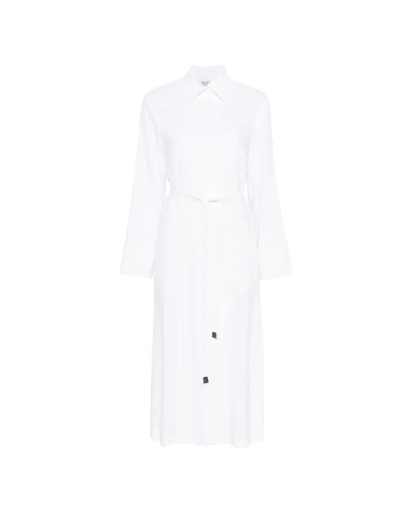 Max Mara Belted Midi Dress White