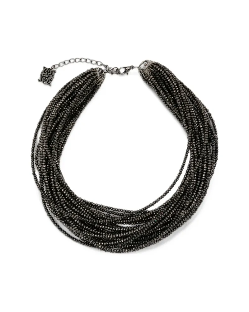PANICALE Cashmere Multi-strand Beaded Necklace Black