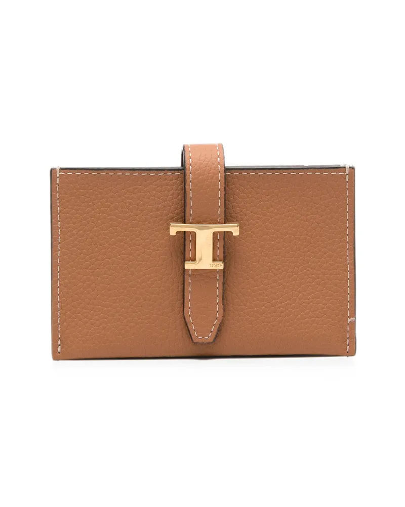 TOD'S T Timeless Leather Wallet Brown