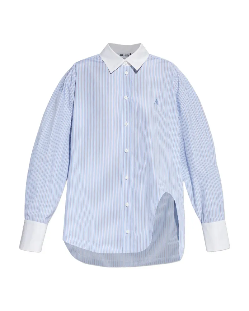 ATTICO Striped Embroidered Shirt Blue