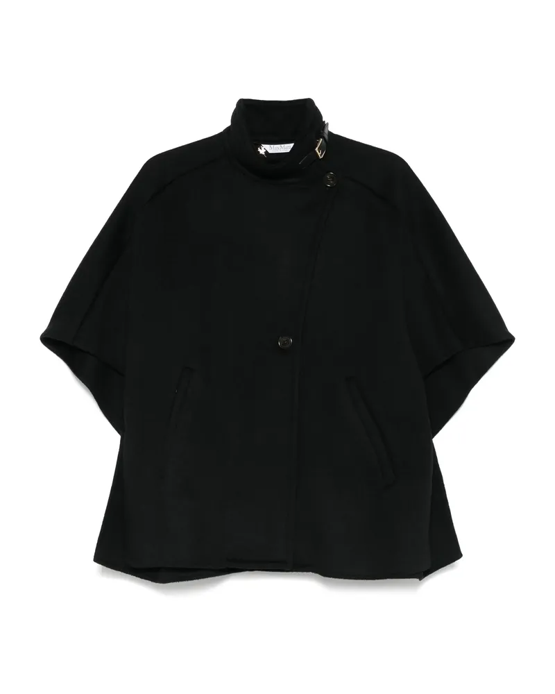 Max Mara Button-fastening High-neck Cape Black