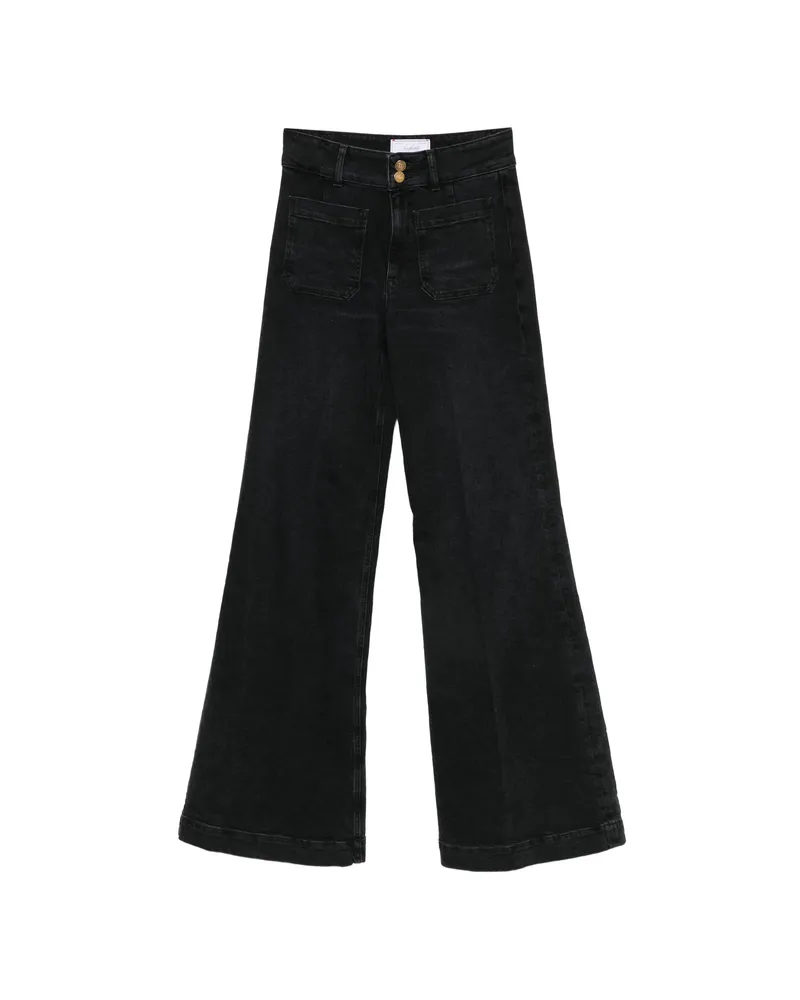 Seafarer Patch-pocket Wide-leg Jeans Black